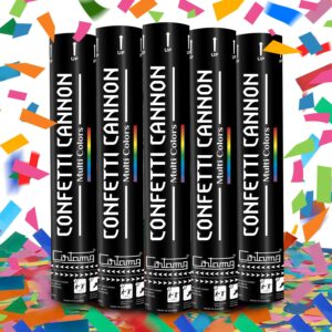CIRTAMZ 12 Inches Confetti Cannons – Ideal for Adding Sparkle to Your Graduation, Wedding, Birthday, and New Year’s Eve Celebrations. – Set of 5